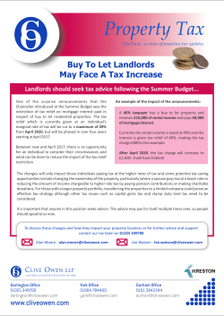Property Tax - Buy To Let - N