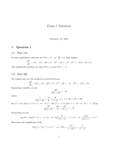 Exam 1 Solutions