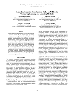 Extracting Semantics from Random Walks on Wikipedia: Comparing