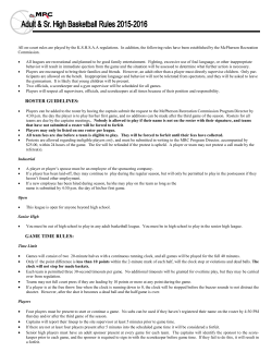 ROSTER GUIDELINES: GAME TIME RULES: