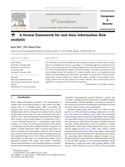 A formal framework for real-time information flow analysis