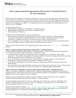 Does a Representation Agreement with Section 7 Standard Powers