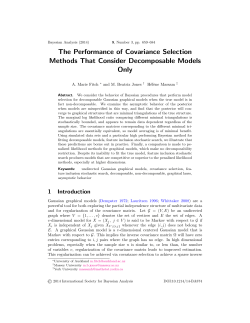 The Performance of Covariance Selection Methods That Consider