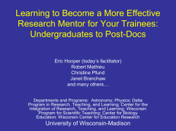 Learning to Become a More Effective Research Mentor for Your