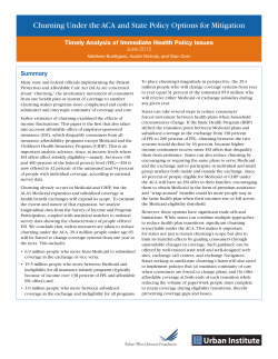 Churning under the ACA and State Policy Options