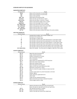 KEYBOARD SHORTCUTS FOR QUICKBOOKS NAVIGATION