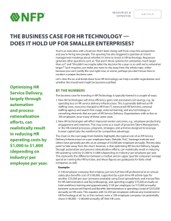 The Business Case for HR Technology &mdash; Does It Hold Up for