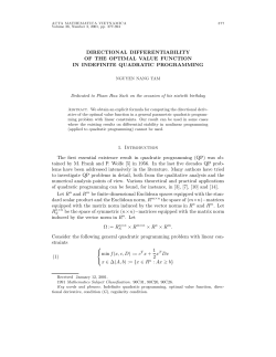 DIRECTIONAL DIFFERENTIABILITY OF THE OPTIMAL VALUE