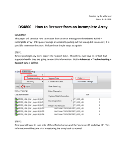 DS4800 &ndash; How to Recover from an Incomplete Array