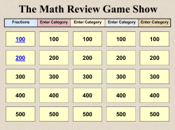 The Math Review Game Show
