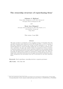 The ownership structure of repurchasing firms