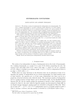 HYPERGRAPH CONTAINERS 1. Introduction The notion of an
