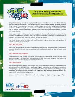 Playbook Polling Resources (Activity Planning Poll Questions)