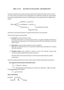 INSE: 6150 SECURITY EVALUATION METHODOLOGY