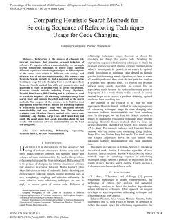 Comparing Heuristic Search Methods for Selecting