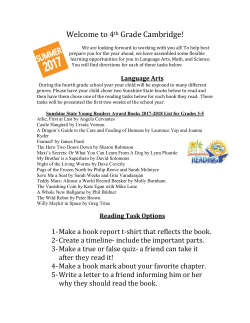 Incoming 4th Grade Summer Assignments