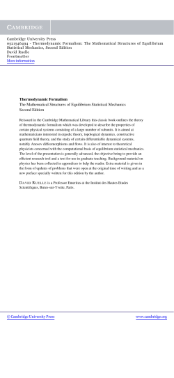 Thermodynamic Formalism The Mathematical Structures of