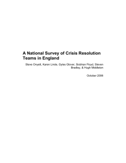 A National Survey of Crisis Resolution Teams in England