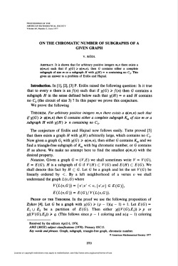 on the chromatic number of subgraphs of a given graph