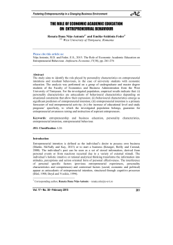 the role of economic academic education on entrepreneurial