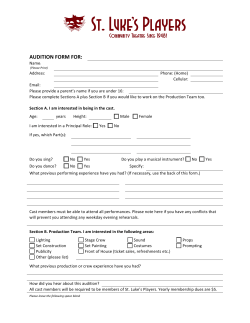 St. Luke`s Players Play Audition Form