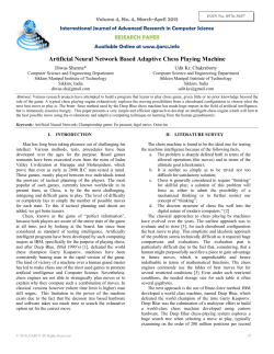 Artificial Neural Network Based Adaptive Chess Playing