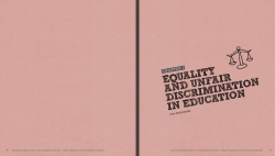 equality and unfair discrimination in education