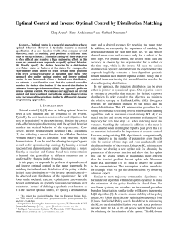 Optimal Control and Inverse Optimal Control by Distribution Matching