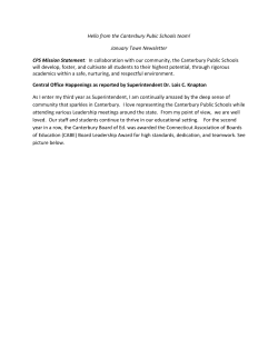 Canterbury Public Schools Town Newsletter January 2016