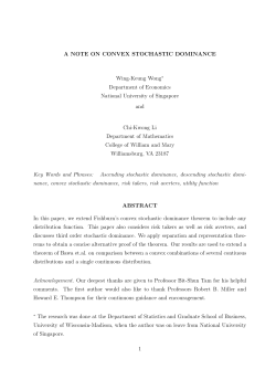 A NOTE ON CONVEX STOCHASTIC DOMINANCE Wing