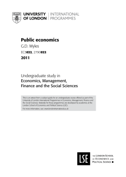 Public economics - University of London International Programmes