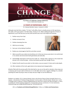 21 POINTS OF REPENTANCE, PART 1