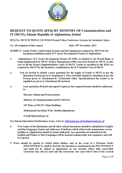 urgent invitation to quote - Ministry of Communications and