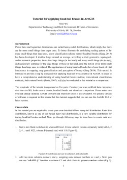 T Tutorial fo or applyin ng head/ta ail breaks s in ArcGI IS