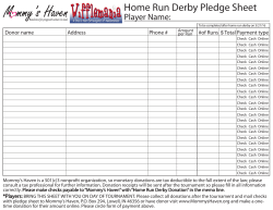 Home Run Derby Pledge Sheet