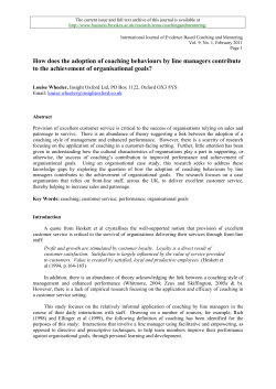 How can coaching of front-line staff, by line managers, contribute to