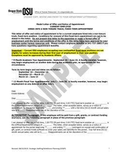 Sample Letter of Offer and Notice of Appointment, New Employee