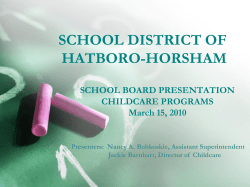 Childcare Presentation - Hatboro
