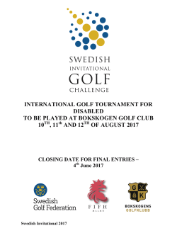 INTERNATIONAL GOLF TOURNAMENT FOR DISABLED TO BE