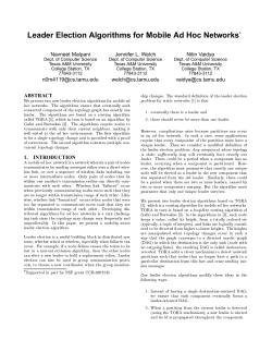 Leader Election Algorithms for Mobile Ad Hoc Networks