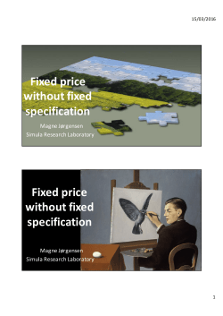 Fixed price without fixed specification Fixed price without