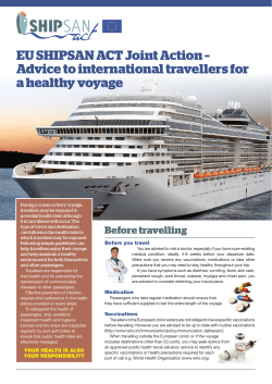 EU SHIPSAN ACT Joint Action &ndash; Advice to international travellers for