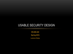 Usable Security Design