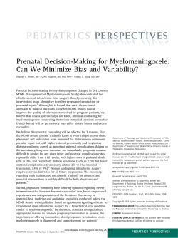 Prenatal Decision-Making for Myelomeningocele: Can