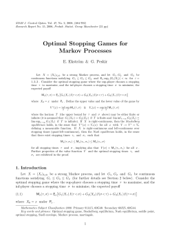 Optimal Stopping Games for Markov Processes