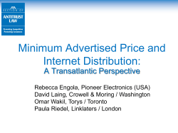 Minimum Advertised Price and Internet Distribution
