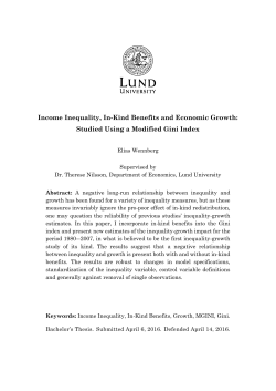 Income Inequality, In-Kind Benefits and Economic Growth: Studied