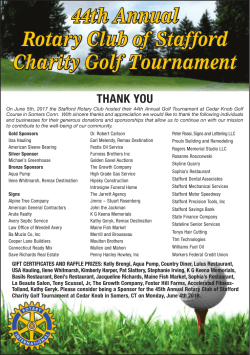 44th Annual Rotary Club of Stafford Charity Golf Tournament