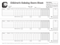 Children`s Quizzing Score Sheet
