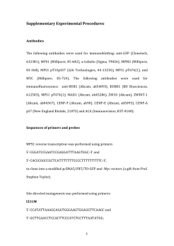 Supplementary experimental procedures figure legends and